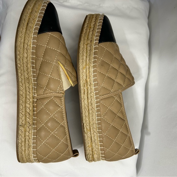 Steve Madden Palamo Quilted two tone Stitched Espadrille Natural Loafers Sz. 6.5 - Picture 9 of 15